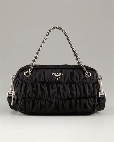 ruched prada shoulder bag|prada small nylon shoulder bag.